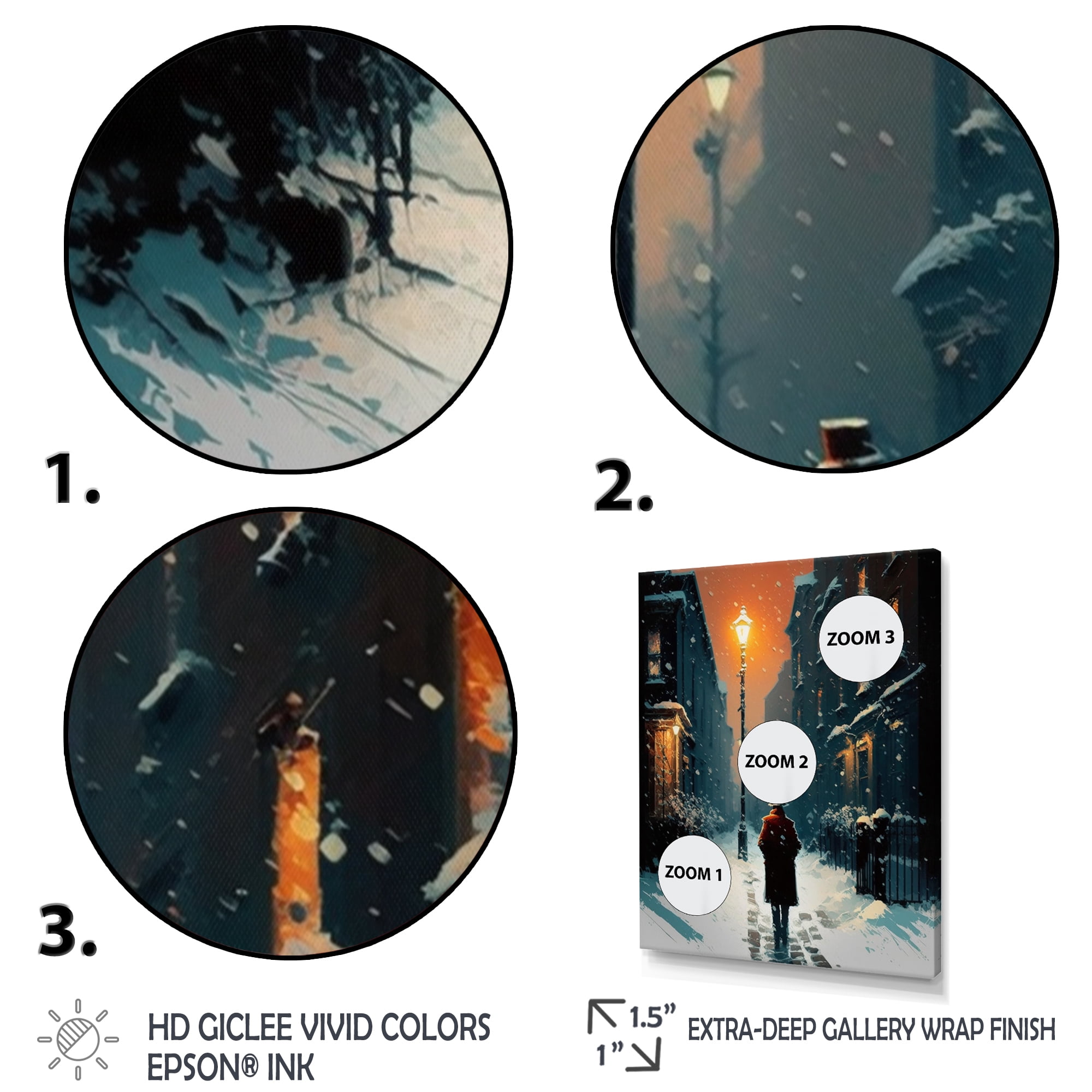 Designart City During The Winter I Canvas Wall Art