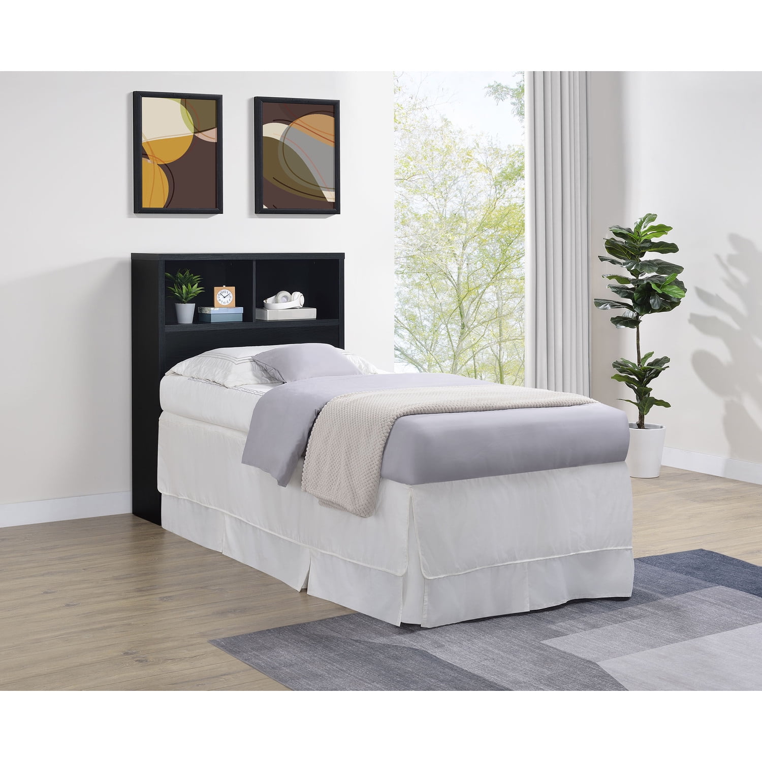 Westpark 49-inch Twin Bookcase Headboard Black