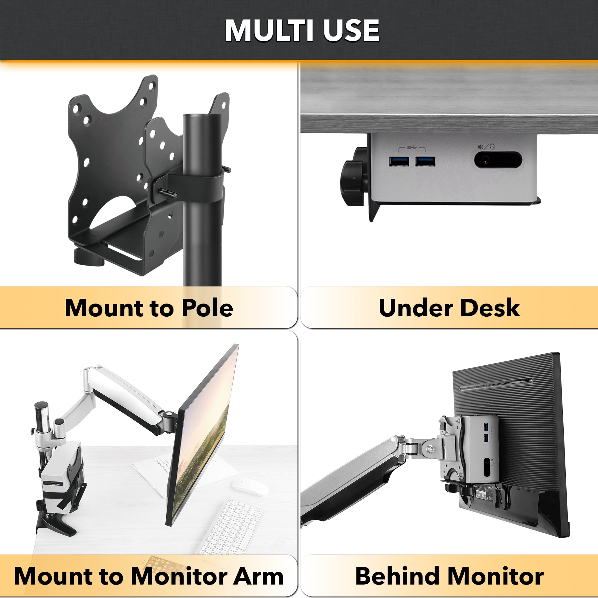 CondoMounts Wall Mount for Console, TV, Cable Box, Router | Adjustable 0.7"-2.8", 11lbs, Black
