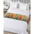 thumbnail image 5 of Xipuska Modern Oil Painting Bed Runners for Queen Size Bed, Decorative Bed Throws for Foot of Bed, Summer Tree Leaves Yellow Green Bed Runner Sofa Throw Bedding Scarf Protector Slipcover for Bedroom, 5 of 6
