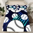 thumbnail image 2 of Feelyou Est Baseball Sleep Twin Sheet Sets for Kids, Fashion Polkadot Stripes Twin Fitted Sheet, Cartoon Sports Theme Flat Sheet, Breathable Home Decor, 3 Pieces, 2 of 7