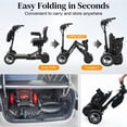 thumbnail image 5 of Ouyessir Foldable 4 Wheels Mobility Scooters for Seniors and Adults，300 lbs Capacity, 25-Mile Range, Lithium Battery, 3 Speed Modes, 11.2 mph Max Speed, with Front Storage Bag,Black, 5 of 10