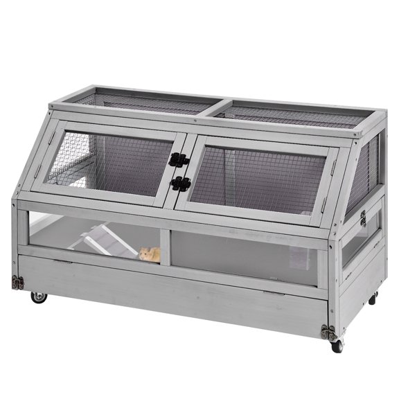 Aivituvin Guinea Pig Cage with Trays Anti-Chewing Hamster House Indoor Small Animal Cages