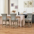 thumbnail image 2 of Duhome Solid Wood Swivel Barstool with High Backrest,Wrap-Around Footrest,Antique Oak, 2 of 6
