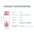 thumbnail image 2 of Wonder Core 22 oz Protein Shaker Bottle for Protein Shakes and Meal Replacements, Hand Mixing Mechanism, Leak Proof Shaker Cup for Nutrition, Whey Powder Smoothie Cup for Preworkout, Pink, 2 of 11