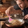 thumbnail image 4 of Silicone Wrapped Fish Spatula, Nonstick Wide Flat Turner for Pancakes, Eggs, Pizza, Fish and Everyday Cooking(Pink,One Size), 4 of 6