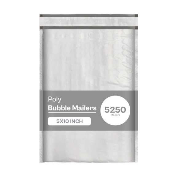 MMBM Bubble Mailers 5x10 Inch ‎White/Grey 5250 Pack Poly Padded Envelopes Large Mailing Packages Opaque Packaging Postal Self Seal Adhesive Waterproof Boutique Shipping Bags for Clothes