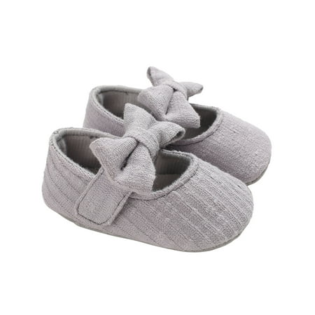 

Baby Girls Casual Princess Soft Sole Shoes with Bow Knot Anti-Slip Rubber Sole