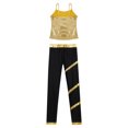 thumbnail image 4 of TSSOE Kids Girls Sleeveless Metallic Tank Top with Leggings Set 2 Piece Summer Outfit Gym Yoga Dance Gold 8, 4 of 6