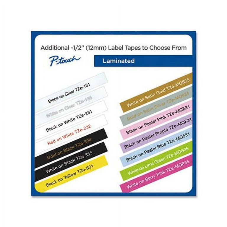 TZ Standard Adhesive Laminated Labeling Tape, 0.47 TZ Standard Adhesive Laminated Labeling Tape, 0.47