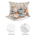 thumbnail image 6 of 3 Pieces Queen Quilt Set,Fall Thanksgiving Farm Pumpkin Soft Bedding Sets with 1 Quilt & 2 Pillow Shams,Orange Leaves Retro Linen Summer Bedspread Lightweight Coverlet Comforter for All Season, 6 of 7