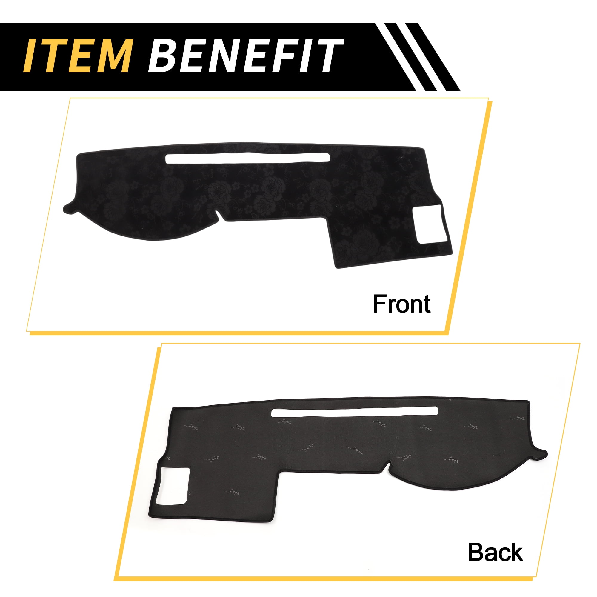 Unique Bargains Dash Cover for Toyota Tacoma 2005-2015 Dash Board Mat Non-Slip Dash Cover Mat with Pattern Pad Flannel Center Console Dashboard Cover Pad Carpet Black