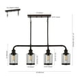 thumbnail image 3 of JONATHAN Y Abbott 34" 4-Light Farmhouse Industrial Iron/Glass Linear LED Pendant, Oil Rubbed Bronze/Clear, 3 of 12