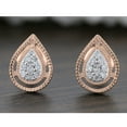 thumbnail image 4 of Dazzlingrock Collection Round White Diamond Pear Shape Teardrop Screwback Stud Earrings for Women (0.10 ctw, Color I-J, Clarity I1-I2) in 14K Rose Gold, 4 of 6