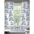 thumbnail image 2 of Blue Botanical Sheer Curtains 63 Inch Length 2 Panels Set, Semi Transparent Voile Rod Pocket Curtains for Living Dining Room Bedroom Drapes Vintage Nature Flower Floral, 2 of 6
