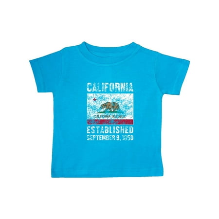 

Inktastic Established September 9 1850 California Flag Gift Baby Boy or Baby Girl T-Shirt