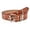 Brown, variant on Women's Punk Style Star Rivet Double Buckle Belt Wide PU Leather Waist Strap for Jeans & Streetwear Black One Size