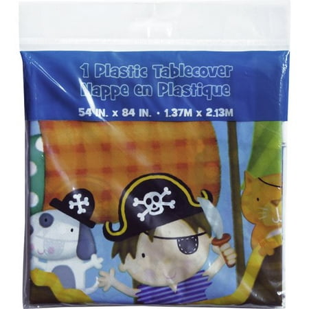 Little Boy Pirate Themed Plastic Tablecover - 54 inches x 84 inches
