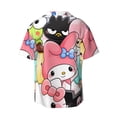 thumbnail image 6 of Lsque Sanrio print Men's Cuban Collar Short Sleeve Shirt Summer Beachwear Casual Button Down Fashionable Vacation Leisure Shirt-Medium, 6 of 7