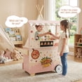 thumbnail image 4 of Redsmile Play Kitchen,Wooden Kids Pizza Food Truck Kitchen Playset,Pretend Play Snack Cart with Oven,Realistic Lights and Sounds,Gift for Girls Boys Ages 3-10,Pink, 4 of 9