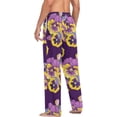 thumbnail image 6 of GZHJMY Pajama Pants for Men - Pansies Florals, Loose Thin PJs Lounge Sleep Bottoms with Pockets Drawstring, Christmas New Year Birthday Gifts, Large, 6 of 7