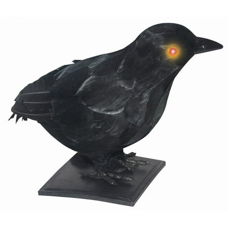 Realistic Crow w/ Light-Up Eyes & Sound Halloween Prop