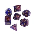 thumbnail image 5 of Juego de 7 dados poliédricos dicromáticos D4 D6 D8 D10 D12 D20 para escritorio, morado y blanco, 5 of 5