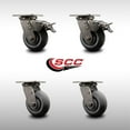 thumbnail image 2 of 5 Inch 316SS Thermo Donut Tread Swivel Caster Set with Delrin Bearings 2 Brakes, 2 of 2