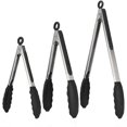thumbnail image 1 of Kitchen Tongs, U-button 7/9/12 Inch Cooking Tongs, Pack Of 3 (black), 1 of 4
