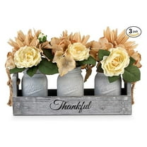 Farmhouse Mason Jar Centerpieces - White Jars for Dining & Living Room Tables