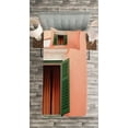 thumbnail image 3 of Ambesonne Rustic Quilted Bedspread Set 2 Pcs, Old Retro House Shutters, Twin Size, Orange Green White, 3 of 3