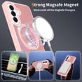 thumbnail image 4 of Asuwish Phone Case for Samsung Galaxy A57 5G Tempered Glass Screen Protector Magnetic Folding Stand Frosted Translucent Rugged Shockproof Protective Cell Cover A 57 57A LTE Women Men pink, 4 of 6