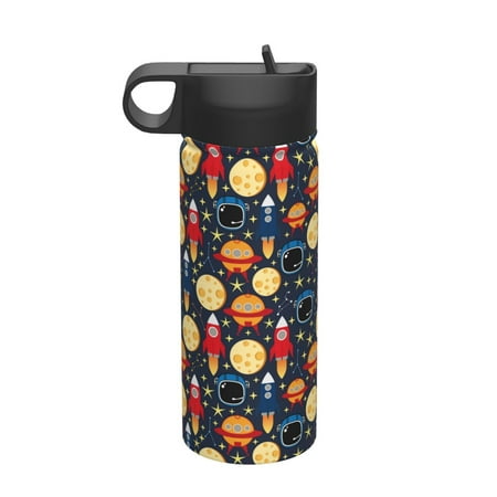 

Qekee Colorful Astronomy Print 18OZ Sports Insulated Kettle Coffee Mug Travel Tea Mug Thermos Cup 18 Stainless Steel Water Bottle For Running Hiking Cycling