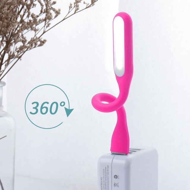 Lámpara LED USB Mini computadora portátil portátil Escritorio de lectura Iluminación nocturna (rosa) Wdftyju Para estrenar