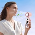 thumbnail image 2 of Kumdkd Ultra High-Speed Thermoelectric Cooling Handheld Fan, 4000mAh 199 Speeds Portable Mini Fan 2.36x2.14x7.1in, Personal Desk Fan with Lanyard for Travel Office Outdoorin White Pink Gray, 2 of 8