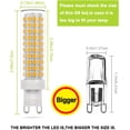 thumbnail image 3 of TGHTBA-5 Pack G9 LED Bulb 10W 1250LM Super Bright, 100W Halogen Bulb Equivalent, Flicker-Free AC100V-265V, Warm White 3000K, Ceramic Base PC Cover Non-Dimmable for Home Lighting, 3 of 4
