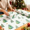 thumbnail image 5 of Kugisaki Reversible Christmas Wrapping Paper, 27.5 x 19.6Inch - Green Christmas Tree & Snowflake Wrapping Paper for Christmas, Holiday, Party, 5 of 7