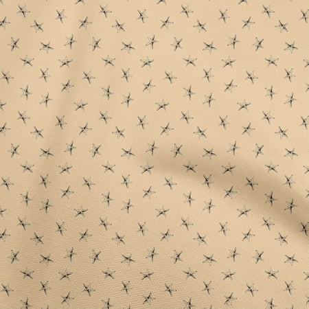 oneOone Viscose Chiffon Light Brown Fabric Starfish Dress Material Fabric Print Fabric By The Yard 42 Inch Wide