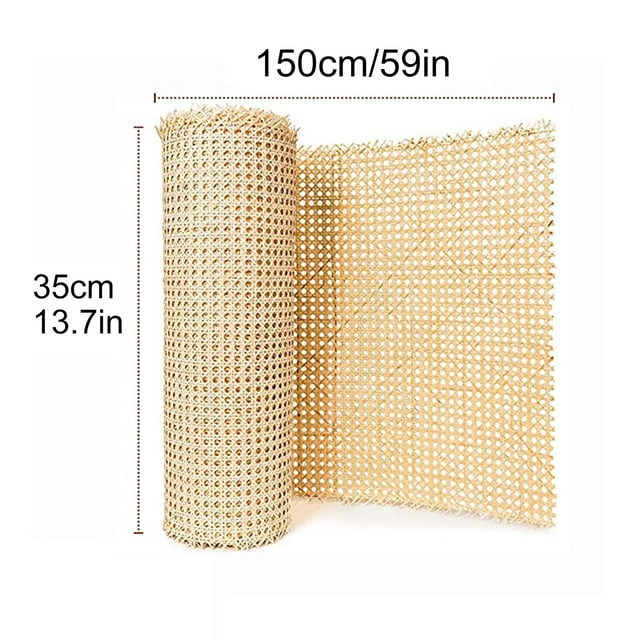 Rattan Mesh Roll Sheet Webbing Caning Material, Wicker Cane Strap Woven Open Mesh Cane Sheet for Chairs Kit Multi-size options, Square Mesh Radio Weave Cane Mesh