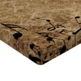 thumbnail image 2 of Ambesonne Music Fitted Sheet, Notes with Sheet Monochrome, Queen Size, Yellow Black Brown, 2 of 3