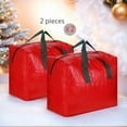 thumbnail image 6 of hulanddfd 2 Pcs Christmas Ornament Organizer, 14.95"x14.5"x10.6" Large Capacity Storage with Double Zipper and Carry Handles Portable Waterproof Storage Containers for Holiday Decoration, 6 of 7
