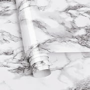 Caltero Marble Wallpaper Peel and Stick Wallpaper Black White Marble Contact Paper,24x 78.7