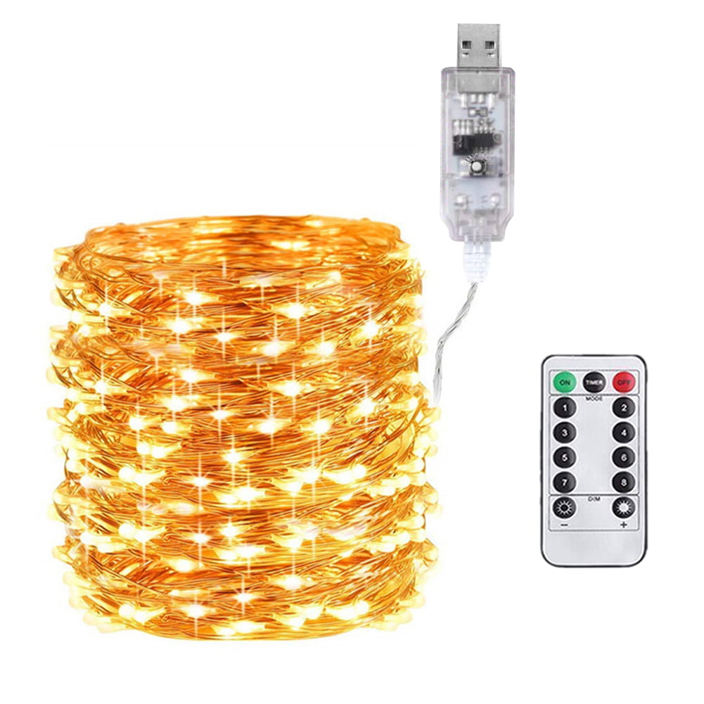 Xmas 5/10M 50/100Led USB Copper Wire RGB Fairy String Light With Remote Control 