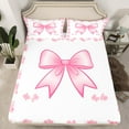 thumbnail image 5 of Castle Fairy Kawaii Bow 4-Piece Queen Geometric Plaid Dreamy Princess Luxury Girls’ Bed Sheets, 5 of 5