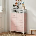 thumbnail image 5 of edx 8 Drawers Fabric Dresser, Clothes Storing, Storage Tower Organizer TV Stand, for Bedrooms, Wardrobes, Entryways, and Living Rooms, Pink, 5 of 9