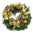 thumbnail image 3 of Christmas Advent Wreath Candle Holder for Table Centerpiece, Traditional Advent Calendar Wreath with Pine Cones Berries Bows and Balls, Holiday Decor for Xmas Mantel Fireplace Winter Home Decorations, 3 of 3