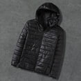thumbnail image 2 of Juebong Bubble Jacket For Men With Hood Light Padded Packable Puffer Jacket Hooded Zip Up Lightweight Quilted Down Coat Black,XXXL, 2 of 7