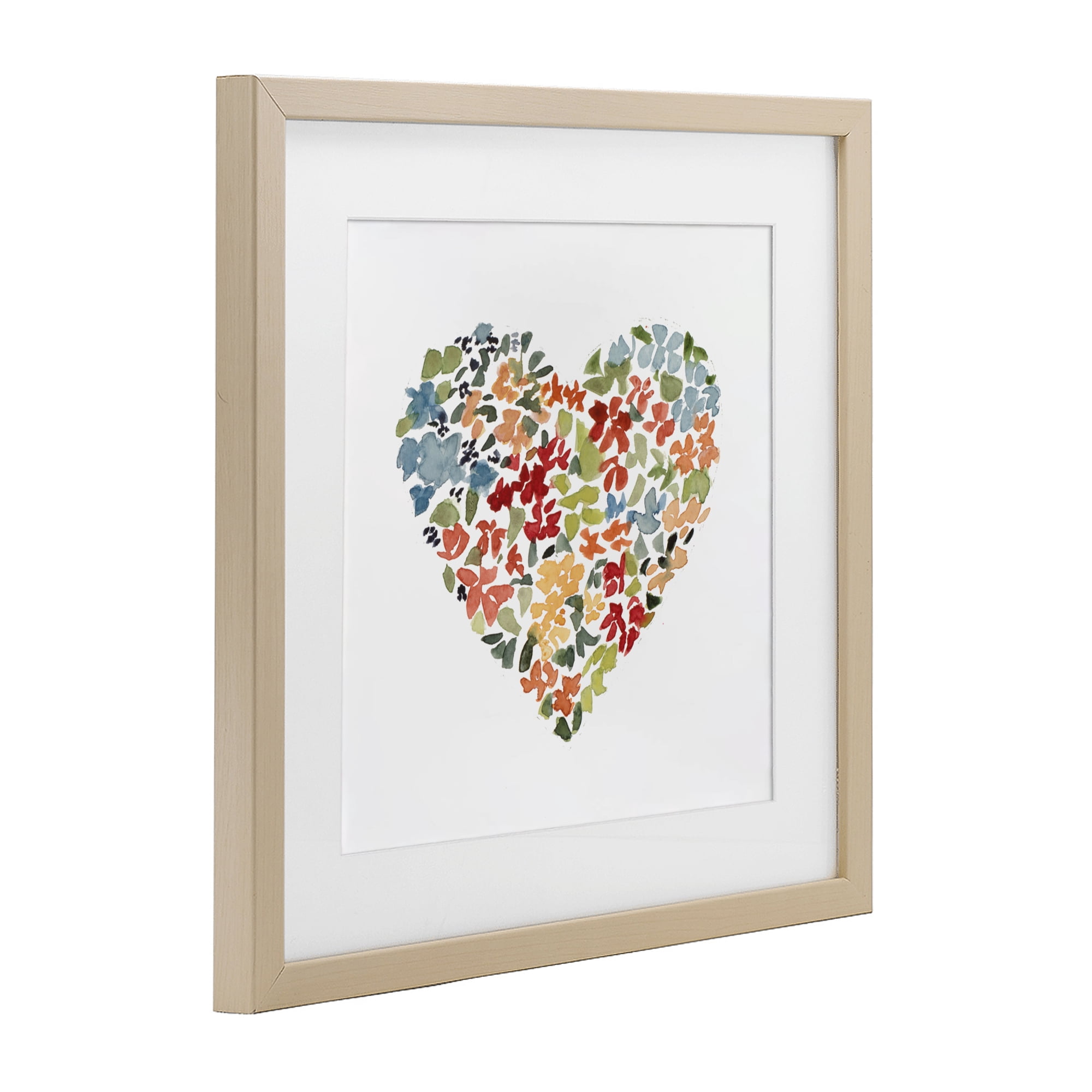 Stupell Industries Blooming Earth Tone Heart Birch Framed Print Under Glass, design by Lanie Loreth
