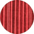 thumbnail image 1 of Ahgly Company Machine Washable Indoor Round Abstract Red Modern Area Rugs, 5' Round, 1 of 4
