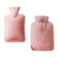 thumbnail image 1 of TQEHS Botella de agua caliente de goma con funda de felpa suave (67 oz) NUEVA 2000 ml fl. I4I7, 1 of 6